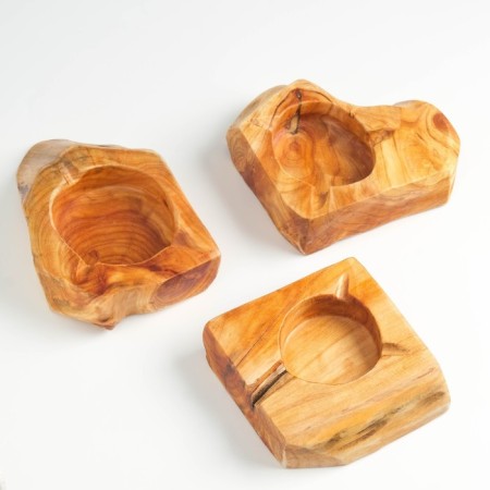 An ashtray made of wood, handmade-4