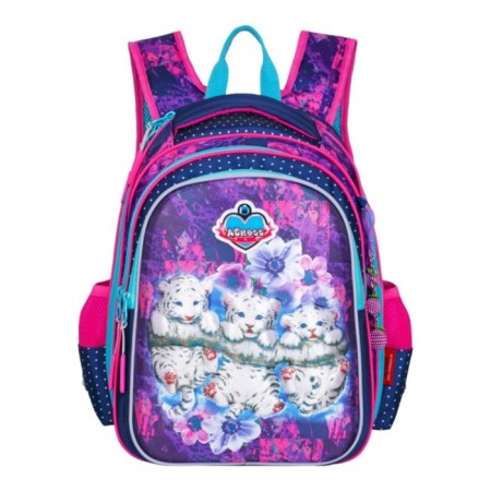 Frame backpack 39 x 29 x 17 cm, Across 410, filling: bag, pencil case, purple ACR22-410-14-1