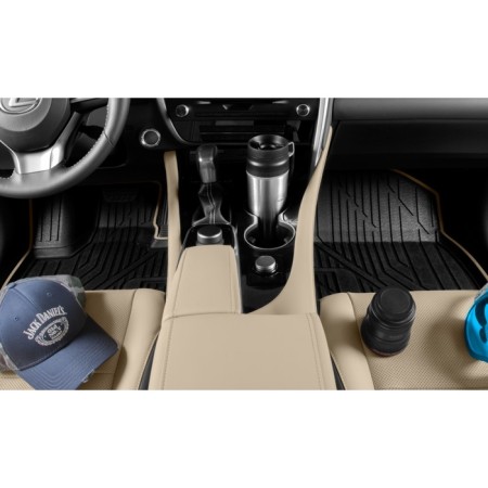 Kvesta 3D rugs in the cabin for Toyota LC 200, 2015-2021, 5 pcs, black, gray-2