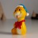 Polystone souvenir "Yellow snake in a blue hat and red bow" 5x4x9 cm