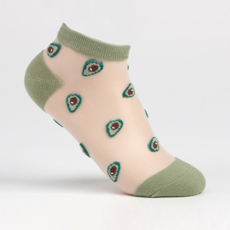 Women's socks "avocado", green color, size 23-25 ​​(36-40)