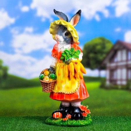 Garden figure "Bunny with a basket" 19x22x50cm-6