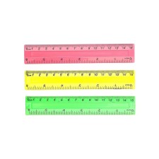 Ruler 15 cm, plastic, mix