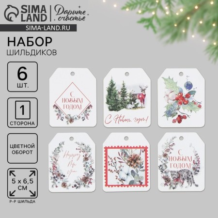 Schildik for a gift Happy New Year, set 6 pieces, 16 x 24 cm, new year