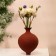 Vase for flowers decorative art Torracotta color 20 x 14 x 14 cm