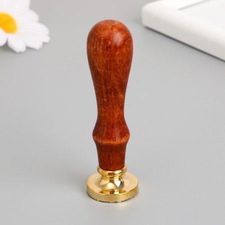 Printing for wax with a wooden handle "Crown" 9x2.5x2.5 cm-2