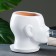 Pot - Organizer "Head" White, 1.3 l / 16x16x14cm