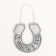Suspended decor "Horseshoe for happiness and good luck" steel with an echoing silverie, 12x12cm