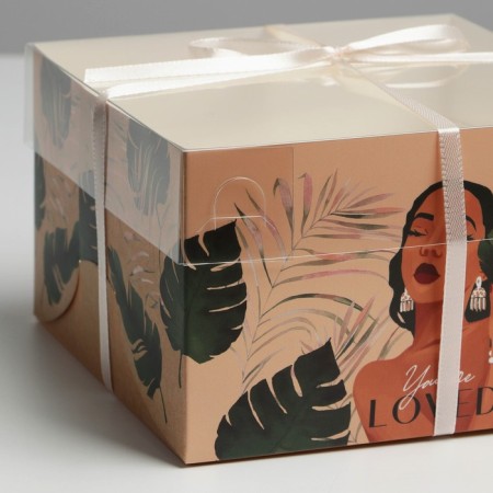 Capcake box, confectionery packaging, 4 cells, “wild”, 16 x 16 x 10 cm-1