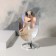 The mirror of the desktop "oval", the mirror surface is 13.5 × 17.5 cm, the color is silver