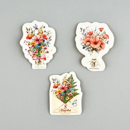 Set of stickers "March 8", 5 x 5 cm-2