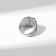 Male "ring" line line, black color in silver, 20 size