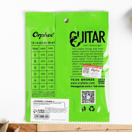 Strings for the acoustic guitar Orphee TX620, 010-047, phosphorus bronze-5
