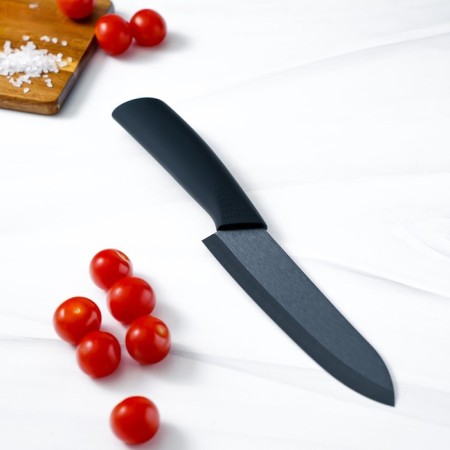 Knife Kuhnny ceramic Magistro Black, blade 15 cm, handle Soft-Touch, black color-8