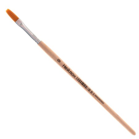 Nylon brush No. 9, flat, wooden pen