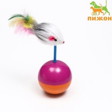 The mouse-worship of artificial fur on the ball, 11 x 5 cm violet/orange
