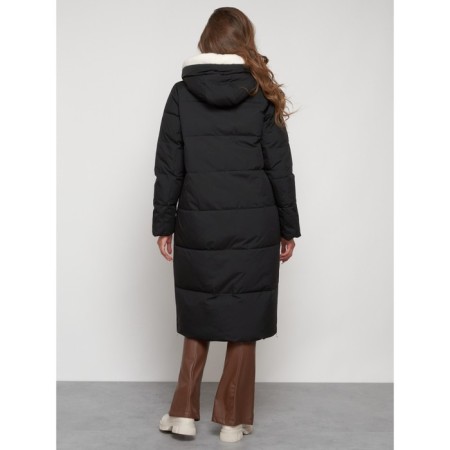 Coat insulated winter female, size 50, black color-3