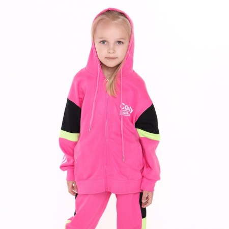 Suit for a girl (sweatshirt/pants), pink color, height 104-110cm-4
