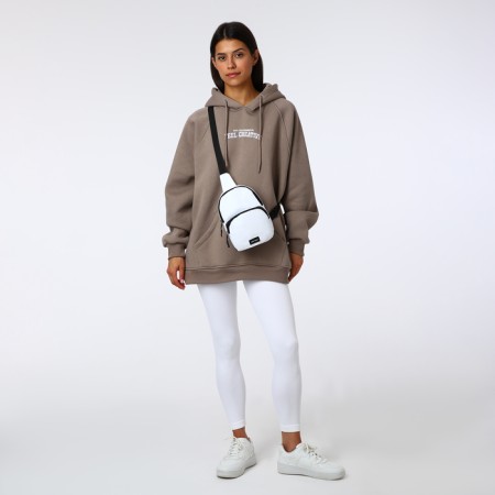 Textura lightning bag, external pocket, white color-7
