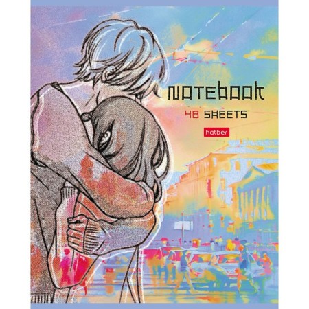 Notebook of 48 sheets in the “Attraction” cage, cover coated cardboard, matte lamination, rounded angles, 5V, mix-3