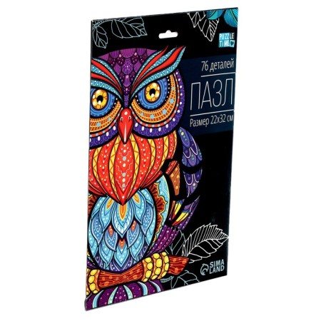 Фигурный пазл в рамке «Сова»-4