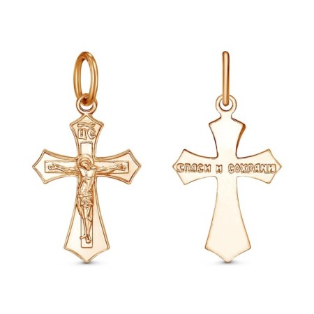The Orthodox cross "save and save" with Jesus, gilding