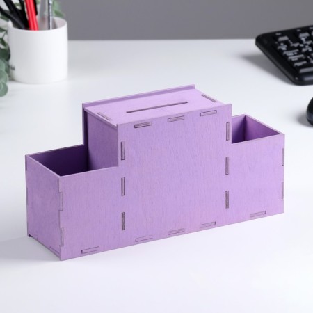 Organizer for the office with a piggy bank "We all believe in miracles!" 28x8.5x14 cm-1