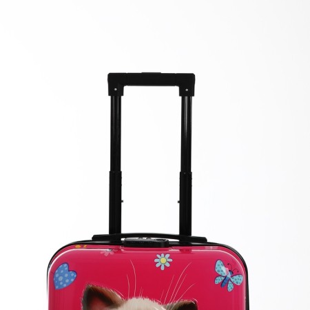 Small suitcase 20 "On a zipper, 4 wheels, pink color-4