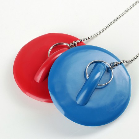 Bath plug, d = 6 cm (internal d = 4.5 cm), chain 55 cm, color mix-2