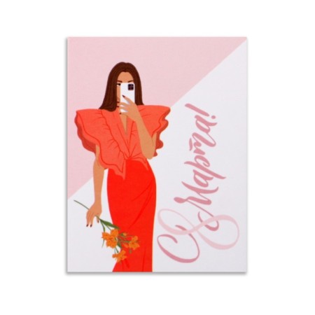 Cards-Mini "From March 8", girl, 8 × 6 cm-1