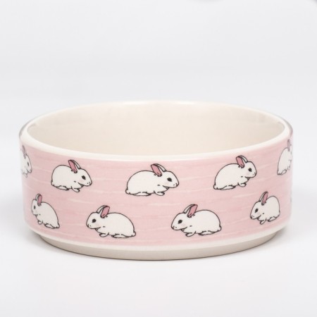 Ceramic "Rabbits" 200ml, 10.5 x 4 cm, pink-1