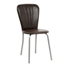 Cafe-2 chair, silver metallic/chocolate reptile