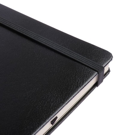 A5 Business Notepad, 100 sheets of Megapolis Journal, artificial leather, tinted block, elastic band, black-4