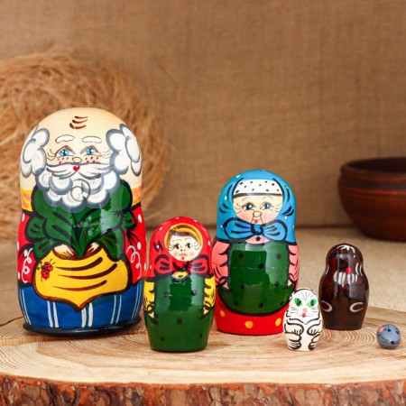 Nesting doll "Turnip", plot, 6 puppet, 16 cm, mix-8