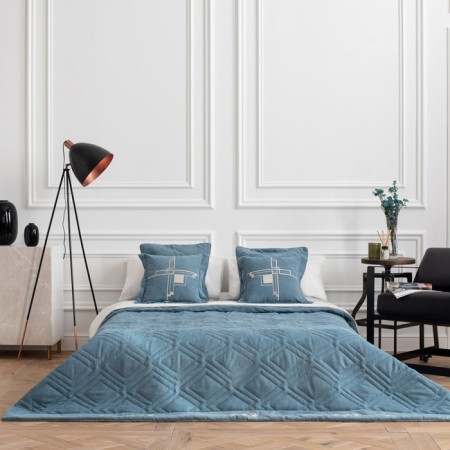 Cover with pillowcases "Bridget", size 230x250 cm, blue color-3