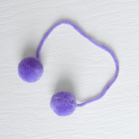 Decorative element on the rope 2 balls, d = 3 cm, set 4 pcs., Lilac color
