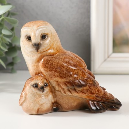 Souvenir Polystone Lak "Ordinary Siper (Owl) with a cub" 11.5x6.5x10.2 cm