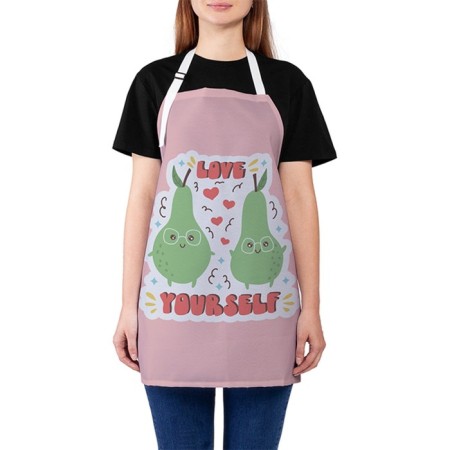 Apron kitchen with a photo print "Funny pears", adjustable, size OS