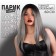Artificial wig, with a bang, imitation of the skin, 60 cm, black/ashen color