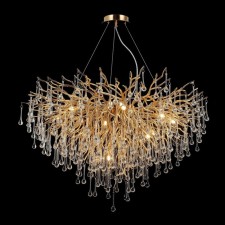 Crystal chandelier Gerhort G31325/15GD+CL, 15x5W, G9, 200x100x100 cm, gold color