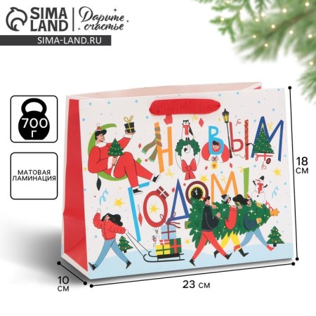 Laminated horizontal package “Waiting for magic”, MS 18 x 23 x 10 cm, New Year