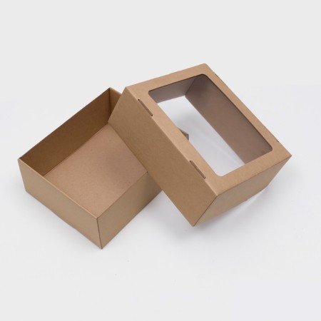 Box the team. lid, "brown" with a window 25 x 21 x 10 cm-2