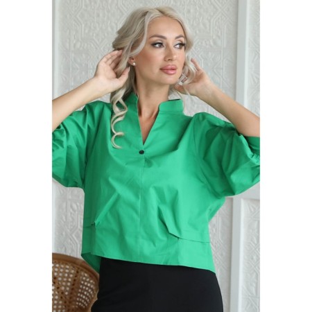 Female shirt, size 54, green color-4