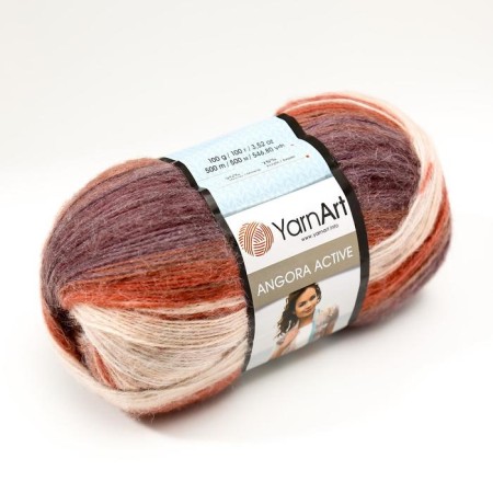 Yarn "Angora Active" 25% moher, 75% acrylic 500m/100g (851 Bel-Krasn-brown)-1