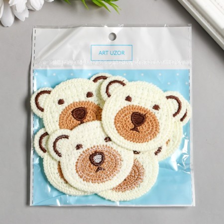 Decor for creativity Textile Embroidery "Head Hear" 5.5x6.5 cm-2