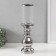 Ceramics candlestick, glass for 1 candle "Albero" d = 7.5 cm silver 9.5x9.5x35 cm