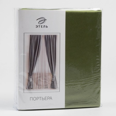 Curtain curtain "Etel" width 200 cm, height 250 cm, pistachio color, glossy-3