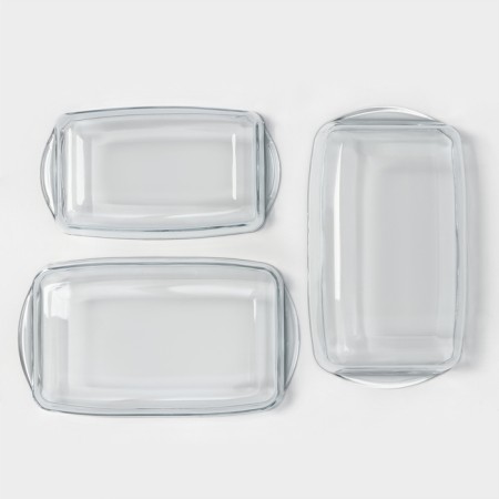 A set of rectangular Borcam baking dishes, 3 items: 1.3 l, 1.95 l, 2.75 liters-9