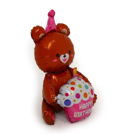 Foil ball 28 "Bear with a gift", brown-1