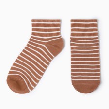 Women's socks, coffee color with a white strip, size 36-40